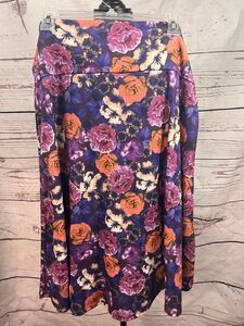 LuLaRoe Skirt Womens Size 3XL Purple Multicolored Aline Stretchy‎ Floral Pattern